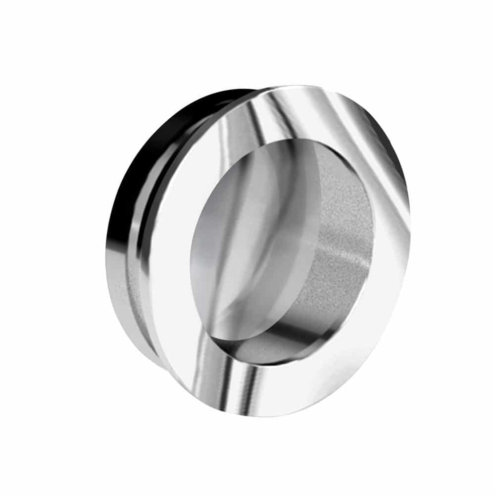 Round flush pull handle - Extra thin - Chrome-plated metal