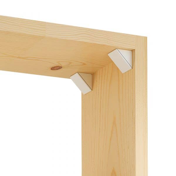 Zoom of our set of 12 white simple shelf brackets for closet or furniture