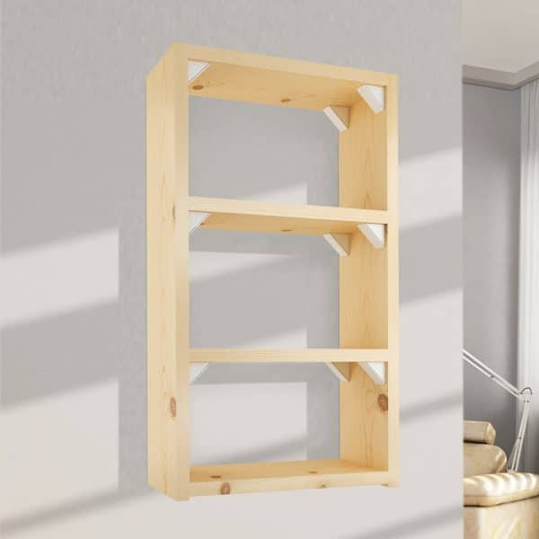 Ambiance image of our set of 12 white double shelf brackets for closet or furniture