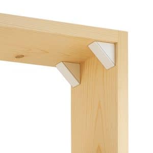 Zoom of our set of 12 white double shelf brackets for closet or furniture
