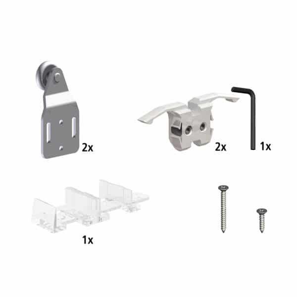 Quantity of items in our SLID’UP 240 – Sliding barn door hardware kit