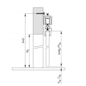 Drawing of our sliding glass door rollers kit for SLID’UP 190 for 1 door up to 220 lbs