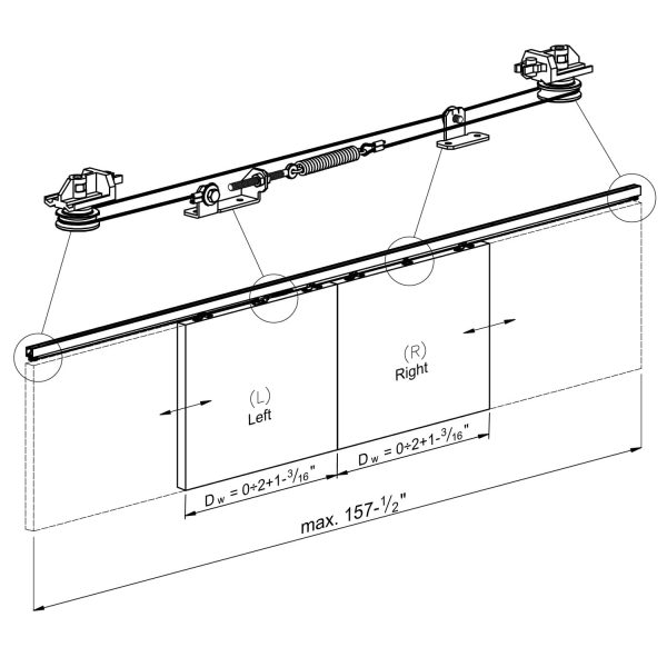 Drawing with dimensions of our synchronization kit for SLID'UP 160 and 170