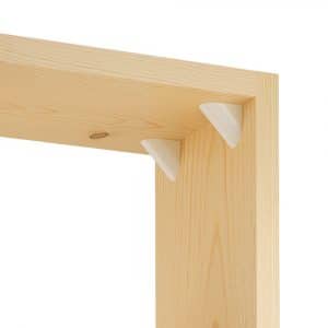 Zoom of our set of 16 white shelf brackets for closet or furniture