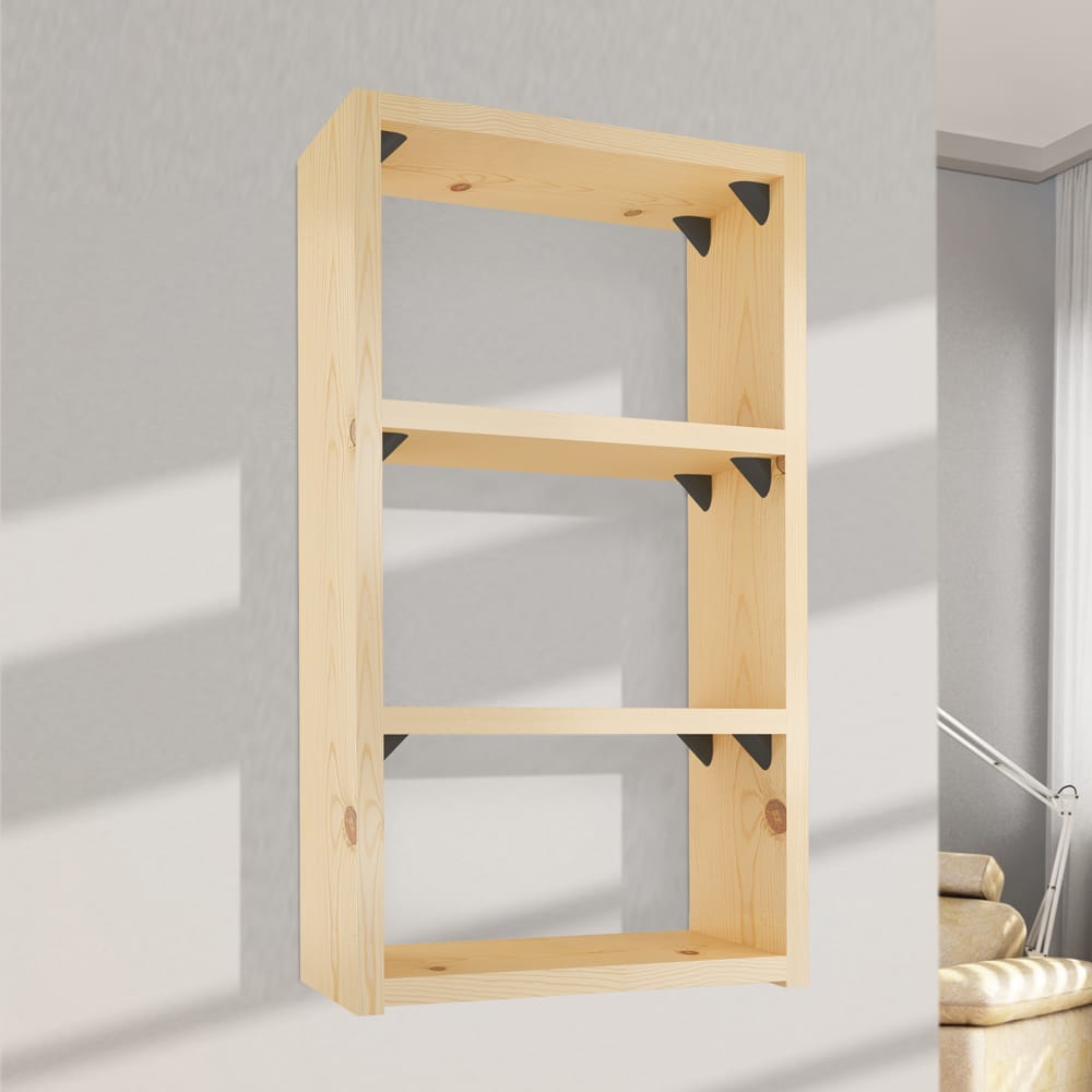 Ambiance image of our set of 16 black shelf brackets for closet or furniture