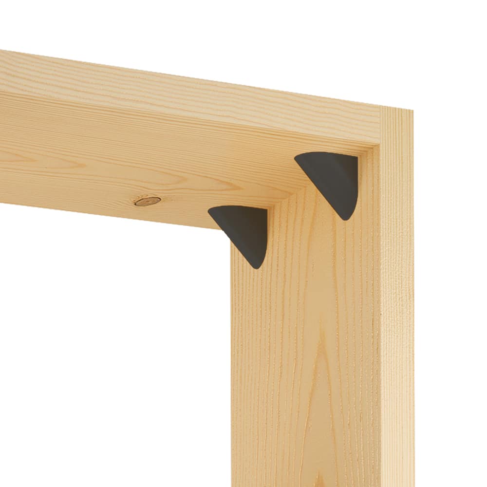 Zoom of our set of 16 black shelf brackets for closet or furniture