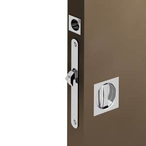 Ambiance image of our Mortise lock kit – Square handles with locking device - Chrome