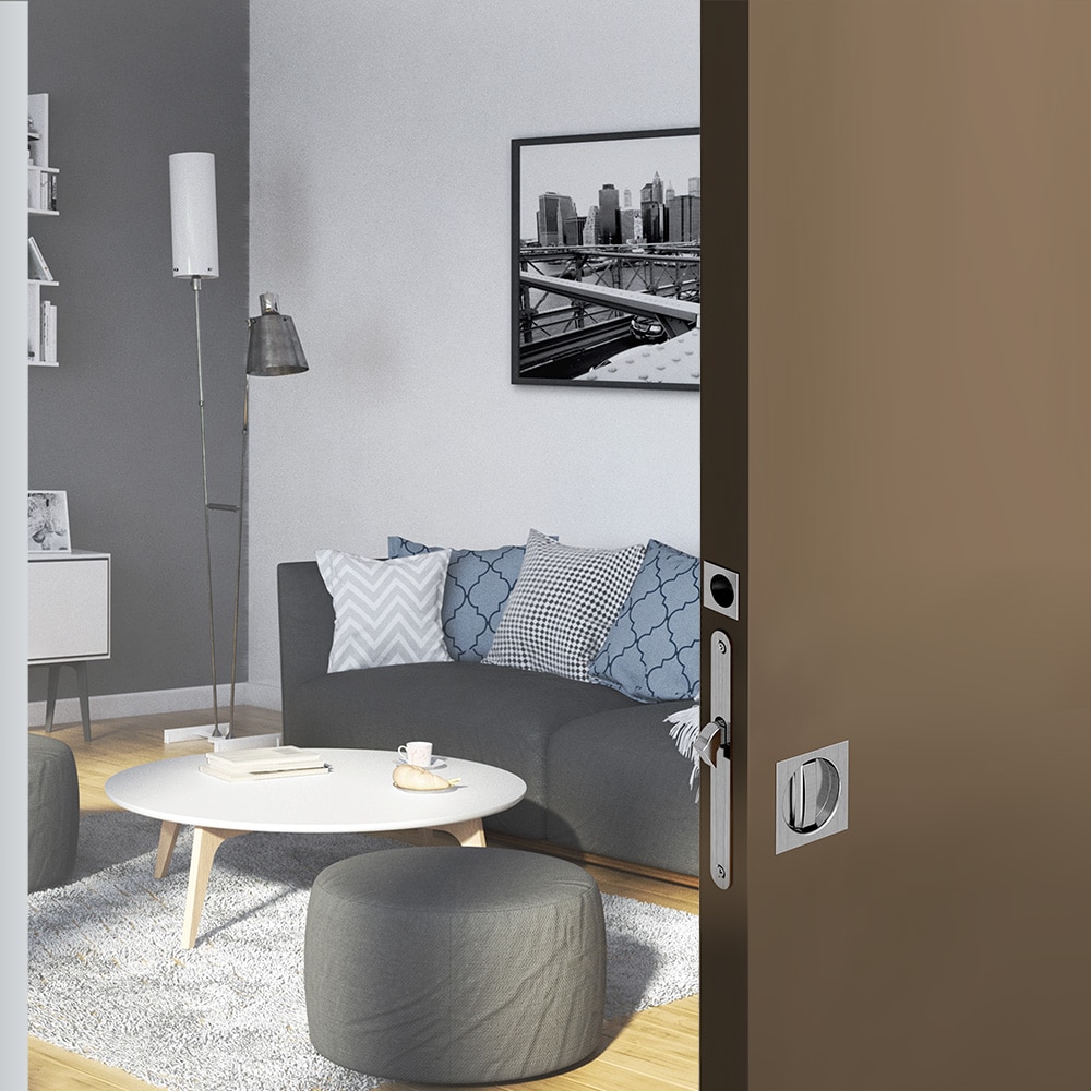 Ambiance image of our Mortise lock kit – Square handles with locking device - Satin