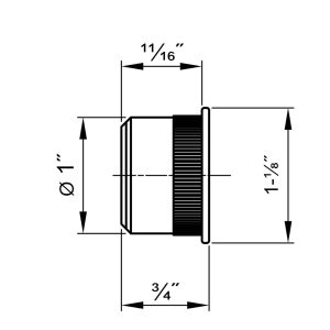 Drawing with dimensions of our Recessed edge pull