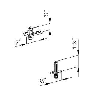 Drawing with dimensions of our Top pivot bracket for bifold doors for SLID'UP 140, 150