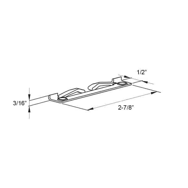 Drawing with dimensions of our stopper for sliding closet door for SLID’UP 130 and 230