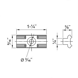 Drawing with dimensions of our Slider for cabinet door hardware track for SLID'UP 100