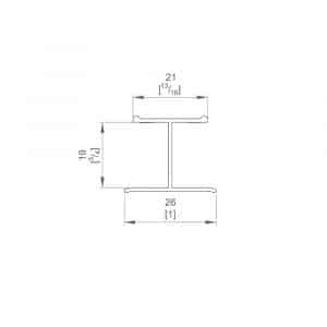 Drawing with dimensions of our 70″ H profile for sliding closet doors