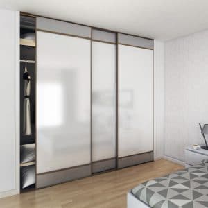 Ambiance image of our SLID'UP 230 for 3 doors - Bronze color