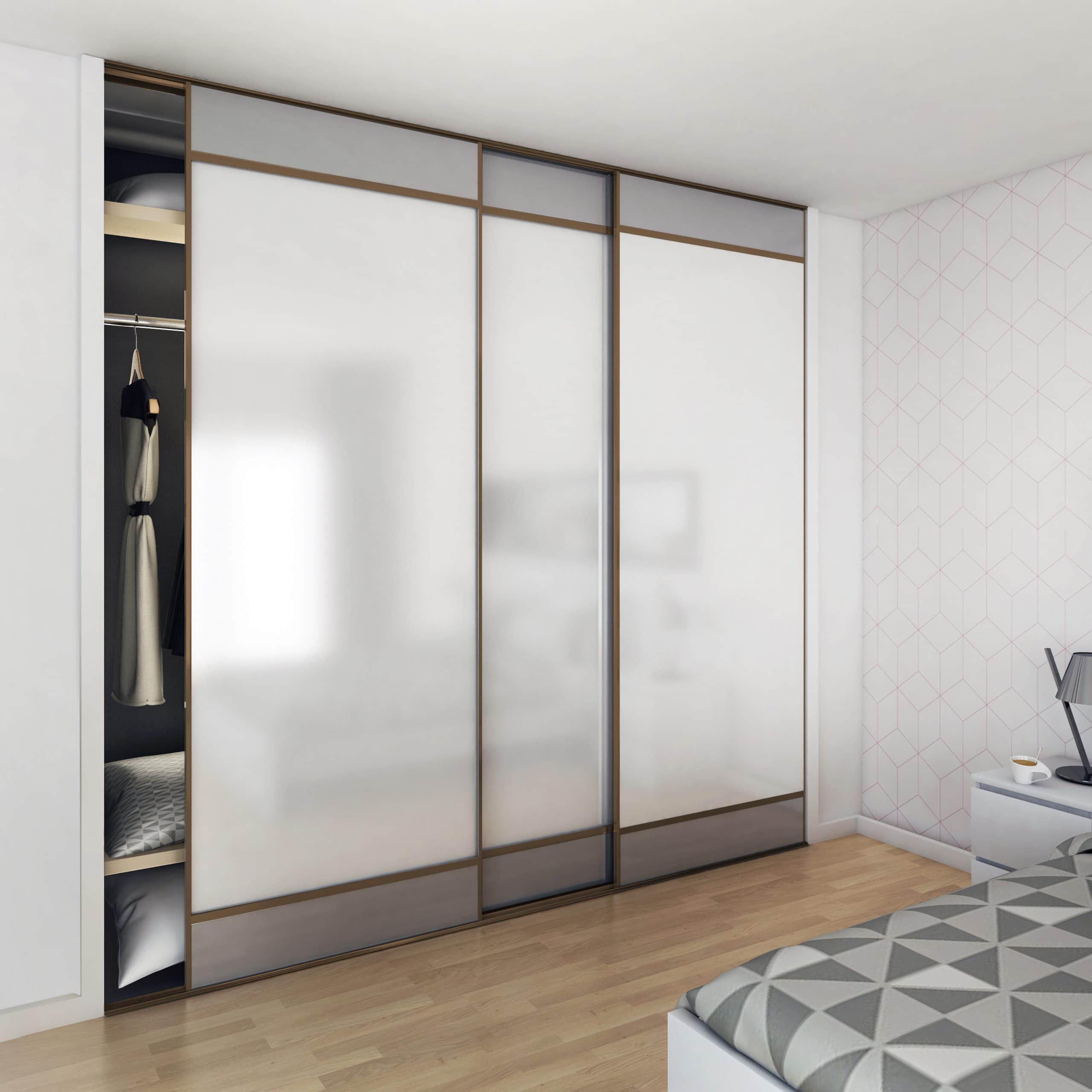 Ambiance image of our SLID'UP 230 for 3 doors - Bronze color