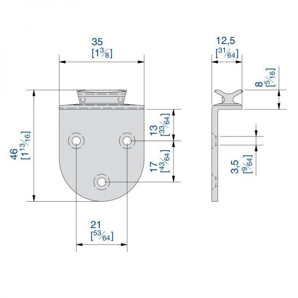 Drawing with dimension of our aluminum track for SLID’UP 1200