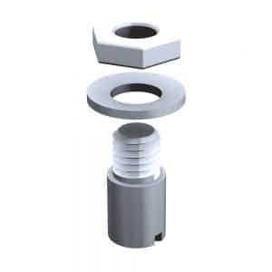 Galvanized steel cylindrical stopper for double doors joining in the center for SLID’UP 1900