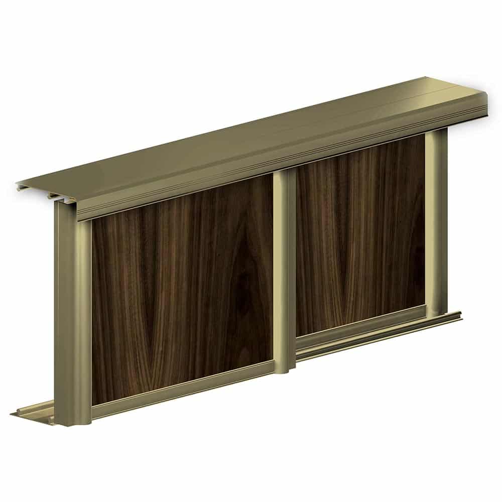 Mounting picture of our SLID'UP 230 for 2 sliding closet doors - Bronze color