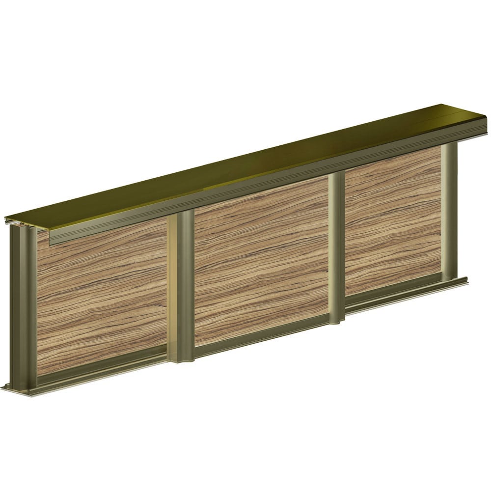 Mounting picture of our SLID'UP 230 for 3 sliding closet doors - Bronze color