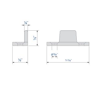 Drawing with dimensions of our polyamide bottom guide for SLID'UP 1900