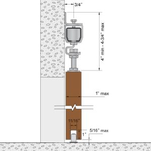 Drawing with dimensions of our SLID'UP 2000 for 1 or 2 exterior doors up to 1-1/16" thick and 130 lbs