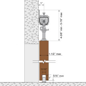 Drawing with dimensions of our SLID'UP 2000 for 1 or 2 exterior doors up to 1-1/2" thick and 310 lbs