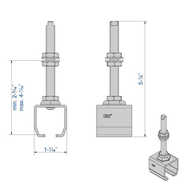 Drawing with dimensions of our mounting sleeve for SLID'UP 2000 (for SU2001 to SU2012)