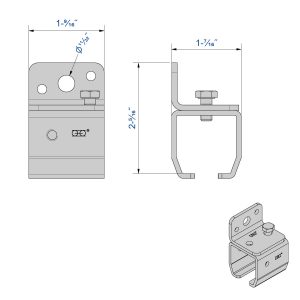 Drawing with dimensions of our wall mounting sleeve for SLID'UP 2000 (for track SU2048)