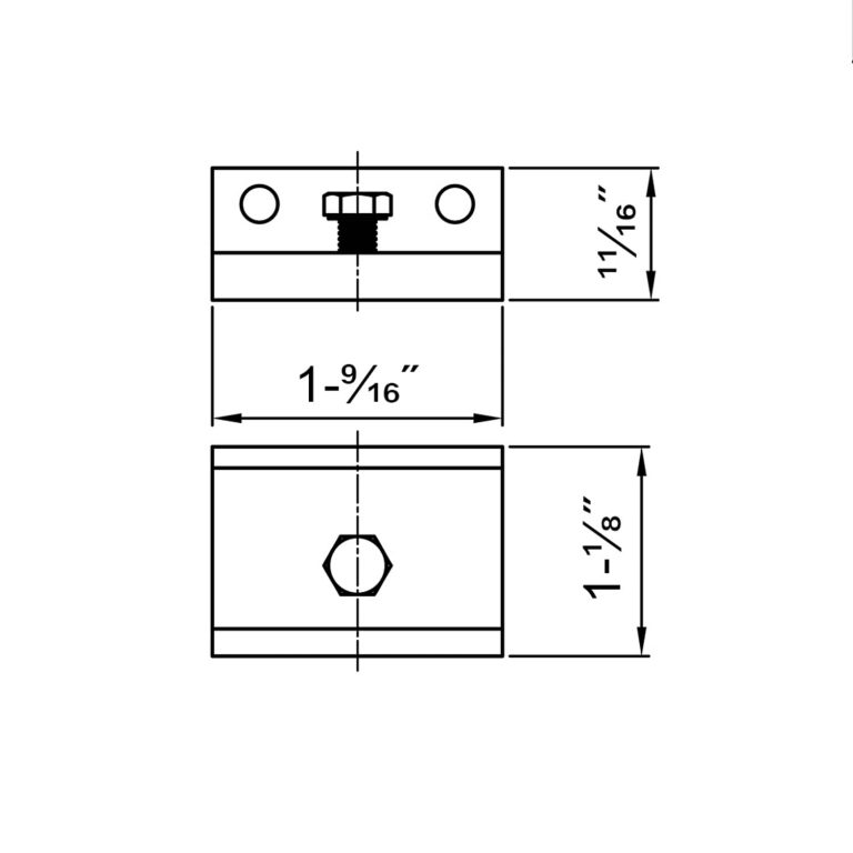 Wall Connector Bracket For Slid’UP 160, 170, 190 Track - Joins Two Tracks For Wall Mount, Max Door Thickness 1 Inch
