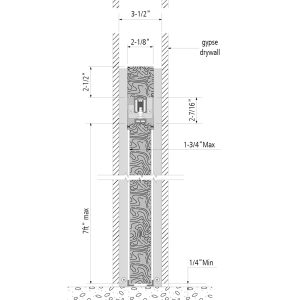 Drawing with dimension of our SLID'UP 2200 - Pocket door hardware kit with removable track