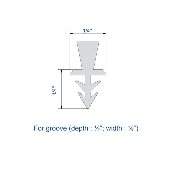 Drawing with dimensions of our brush seal for SLID'UP 2200 (3/16" height)