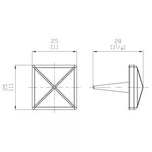 Drawing with dimensions of our black decoration rivet for SLID'UP 240