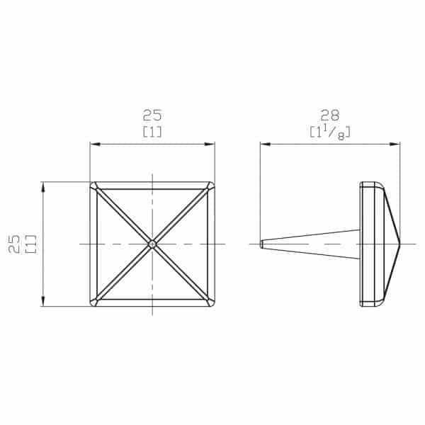 Drawing with dimensions of our black decoration rivet for SLID'UP 240