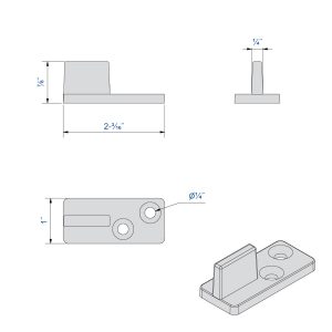 Drawing with dimensions of our rubber door stopper for SLID'UP 2000 (for track SU2049)