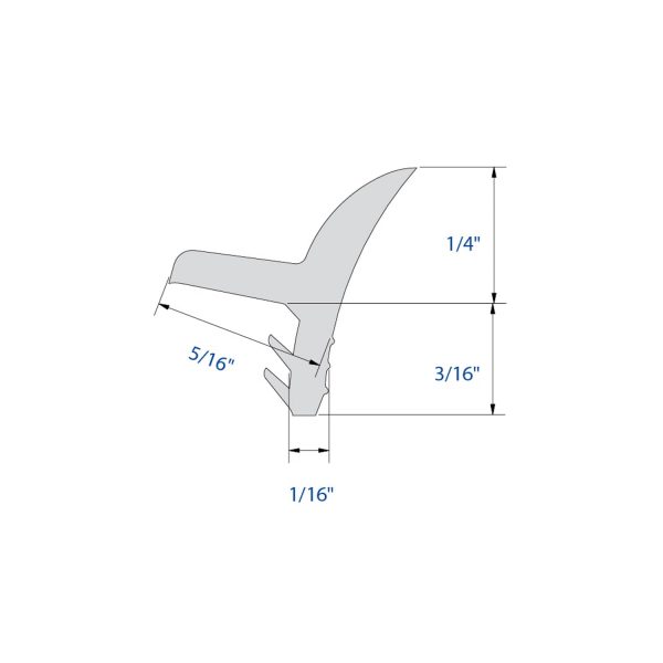 Drawing with dimensions of our transparent flexible seal for SLID'UP 2200