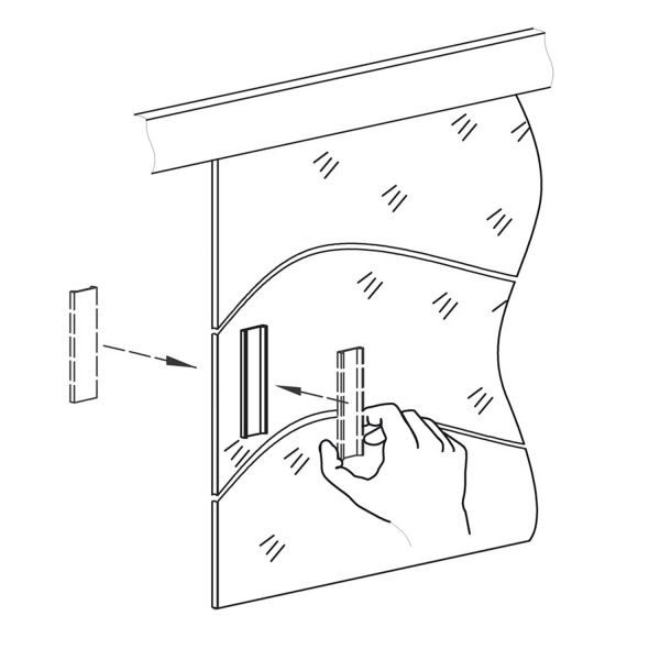 Mounting with dimensions of our adhesive handles for glass doors