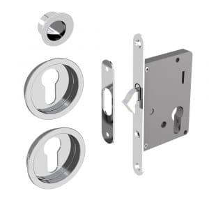 Mortise lock kit for Yale cylinder - Steel with chrome finish