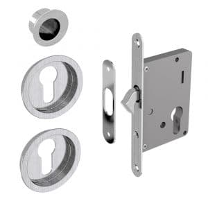Mortise lock kit for Yale cylinder – Round handles - Satin