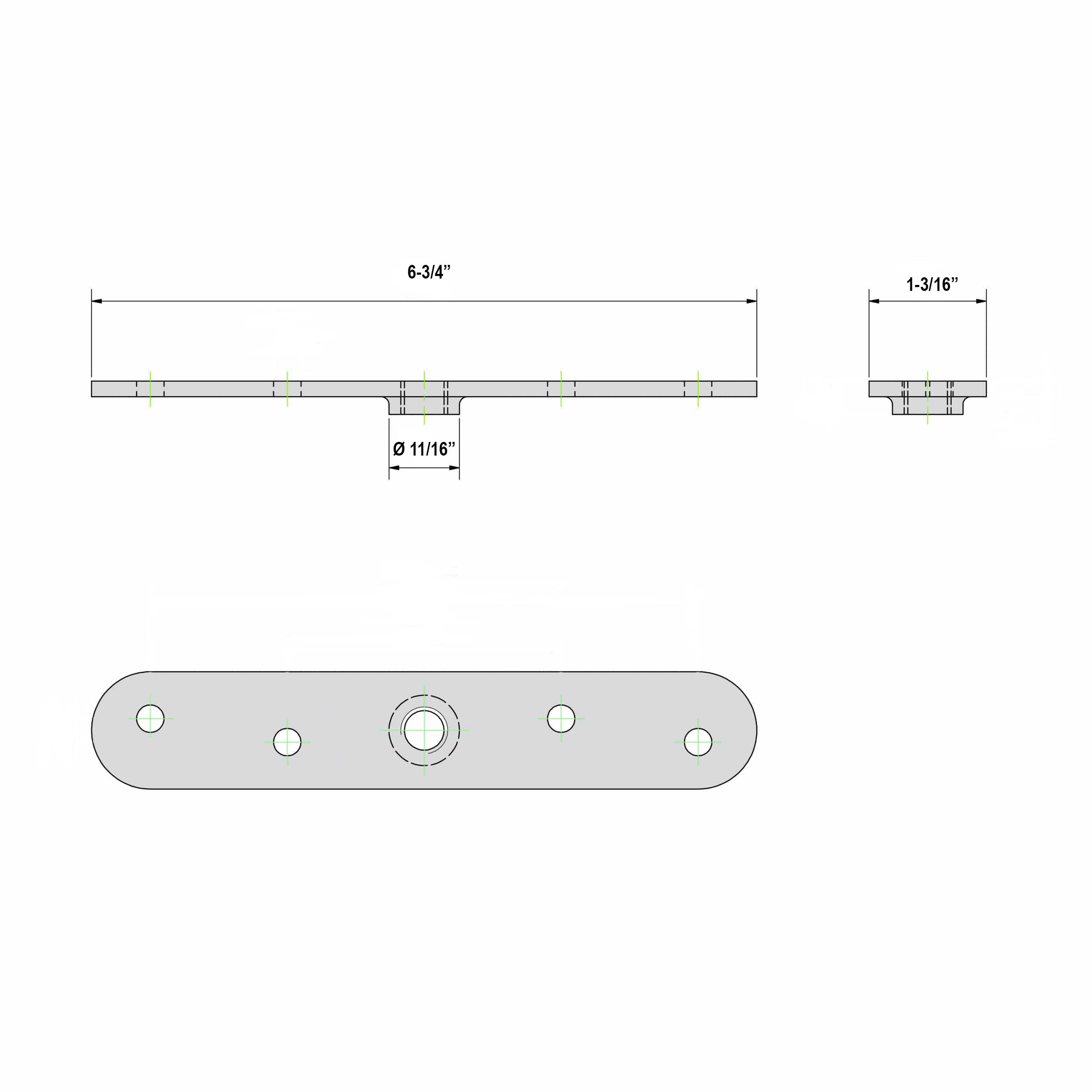 Drawing with dimensions of our rubber door stopper for SLID'UP 2000 (for track SU2049)