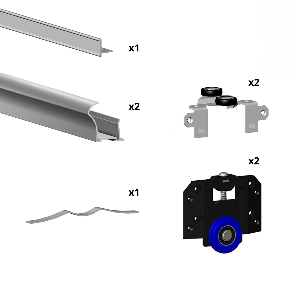 Quantity of items in our closet door rollers kit for SLID'UP 280 - Silver