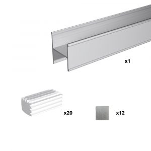 Quantity of items in our H profile kit for sliding closet doors - Silver