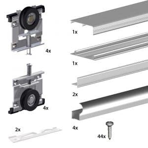 Quantity of items in our SLID'UP 230 silver for 2 doors