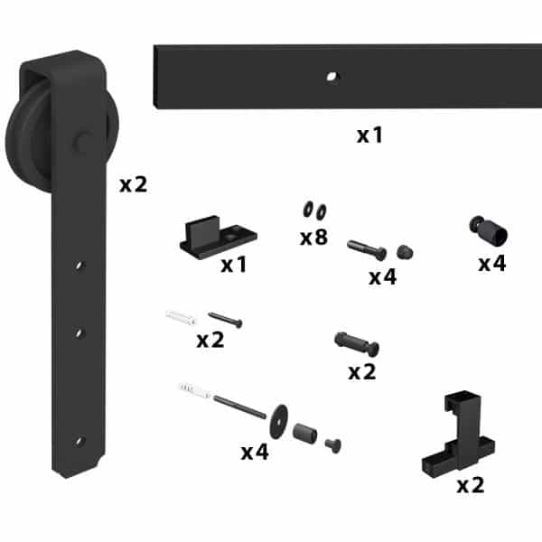 Quantity of items in our SLID'UP 270 - Sliding barn door hardware kit - Long hangers