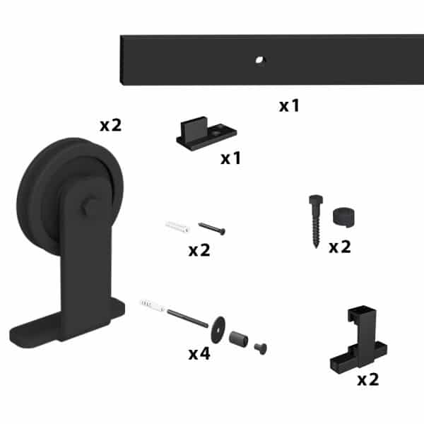 Quantity of items in our SLID'UP 270 - Sliding barn door hardware kit - Short hangers