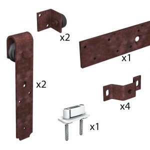Quantity of items in our sliding barn door hardware kit - ROCDESIGN - Oxide