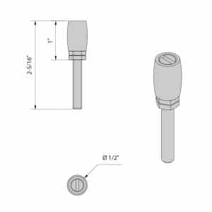 Drawing with dimensions of our nylon roller guide without plate for SLID'UP 2000