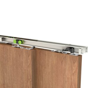 Mounting picture of our SLID'UP 2500 for 2 sliding telescopic doors - Opening from left to right