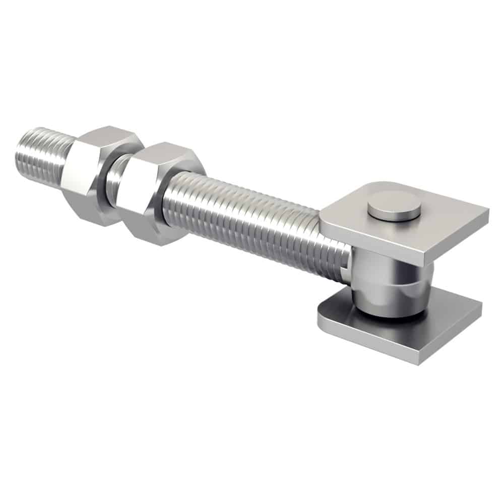 Long screw-in hinge with weld-on clevis M24