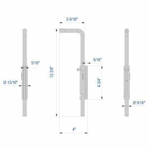 Drawing with dimensions of our Reinforced bolt with weld-on plate
