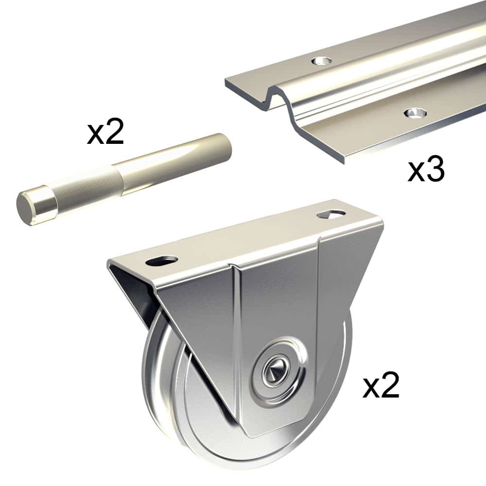 Content and quantities of our SLID'UP 1600 - Sliding gate hardware kit